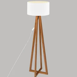 Lampadaire Molu - bois et blanc H140 cm - Atmosphera