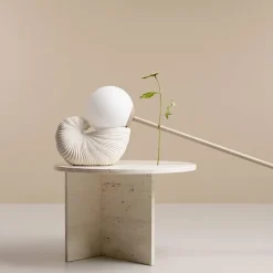 Lampadaire métal et verre Pinne Beige H 162 cm - Aldex