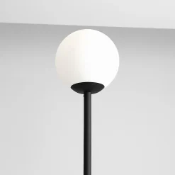Lampadaire métal et verre Pinne Noir H 162 cm- Aldex