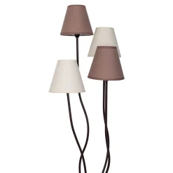 Lampadaire métal noir abat-jour tissu 4 points lumineux - Näve - Boho