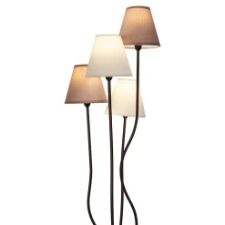 Lampadaire métal noir abat-jour tissu 4 points lumineux - Näve - Boho