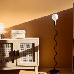 Lampadaire métal noir H.105cm E27 60W IP20, Jumell Wama