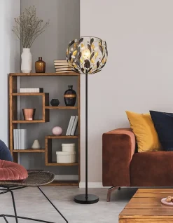 Lampadaire métal noir mat, 1x E27 MIKA