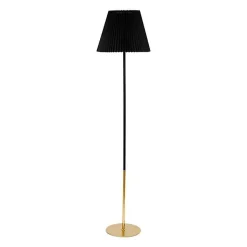 Lampadaire métal tissu noir Aurelia H143
