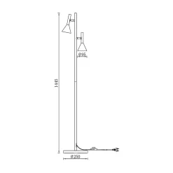 Lampadaire métal 2xGU10 Noir IP20