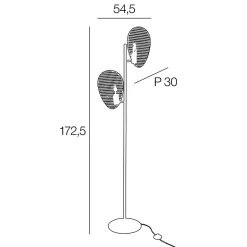 Lampadaire Naytto E27 IP20 40W H.172,5 x P.30 cm Corep coloris naturel