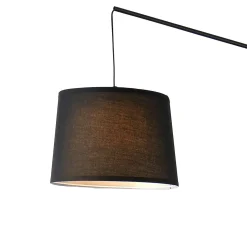 Lampadaire Nesna E27 185 cm noir blanc lux.pro
