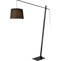 Lampadaire Nesna E27 185 cm noir blanc lux.pro