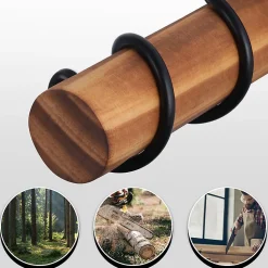 Lampadaire nettlife noir lampadaire salon bois - lampadaire vintage 2 ampoules en métal avec interrupteur e27 152cm (sans ampoule)