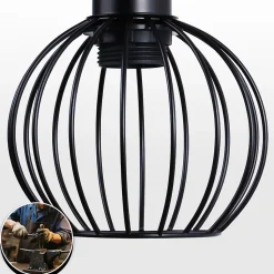 Lampadaire nettlife noir lampadaire salon bois - lampadaire vintage 2 ampoules en métal avec interrupteur e27 152cm (sans ampoule)