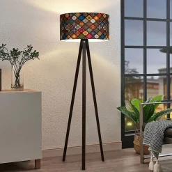 Lampadaire Newport hauteur 140 cm E27 noir multicolore lux.pro