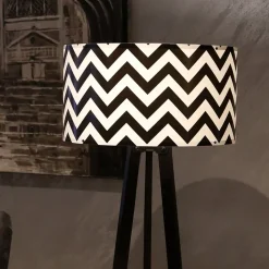 Lampadaire Newport hauteur 140 cm E27 noir blanc lux.pro