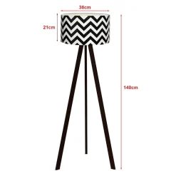 Lampadaire Newport hauteur 140 cm E27 noir blanc lux.pro