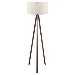 Lampadaire Newport hauteur 140 cm E27 effet bois crème lux.pro