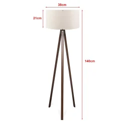 Lampadaire Newport hauteur 140 cm E27 effet bois crème lux.pro