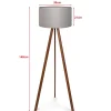 Lampadaire Newport hauteur 140 cm E27 effet bois gris lux.pro
