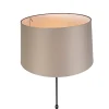 Lampadaire noir avec abat-jour en lin taupe 45 cm réglable - Parte