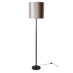 Lampadaire noir avec abat-jour en velours taupe 50 cm - Simplo