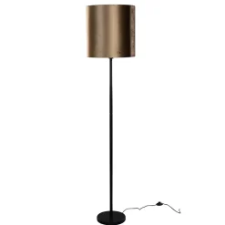 Lampadaire noir avec abat-jour en velours bronze 40 cm - Simplo