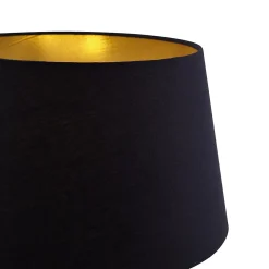 Lampadaire noir avec abat-jour noir et liseuse réglable - Ladas