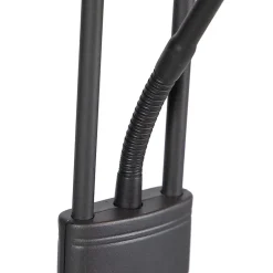 Lampadaire noir avec lampe de lecture avec LED et variateur - Diva 2