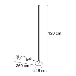 Lampadaire noir avec LED et variateur tactile 3 niveaux d'intensité - Line-up