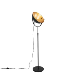 Lampadaire noir avec or 35 cm réglable - Magnax