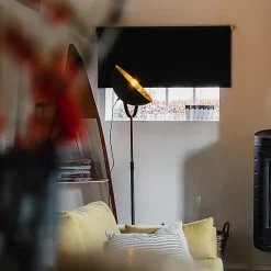 Lampadaire noir avec or 35 cm réglable - Magnax