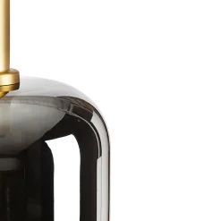 Lampadaire noir avec verre doré et fumé avec PUCC - Zuzanna