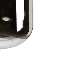 Lampadaire noir avec verre doré et fumé avec PUCC - Zuzanna