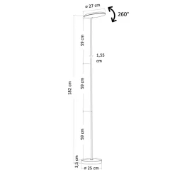 Lampadaire noir design épuré tête orientable dimmable - Kalena