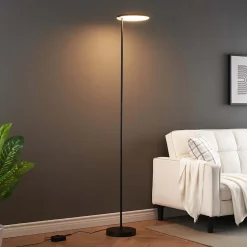 Lampadaire noir design épuré tête orientable dimmable - Kalena