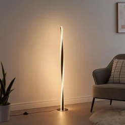 Lampadaire noir dimmable LED torsadé - Mazen