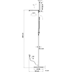 Lampadaire noir double éclairage LED - Pancho