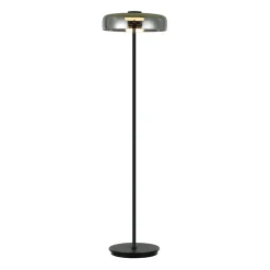 Lampadaire noir verre fumé contemporain 165 cm - Riccardo