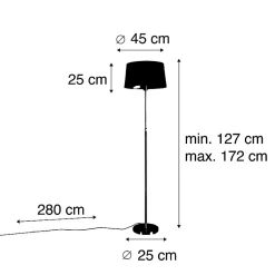 Lampadaire or/laiton avec abat-jour en lin taupe 45 cm - Parte