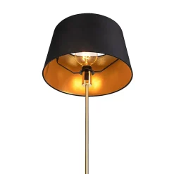 Lampadaire or/laiton avec abat-jour noir 35 cm réglable - Parte