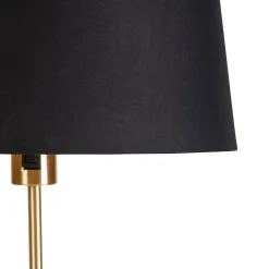 Lampadaire or/laiton avec abat-jour noir 35 cm réglable - Parte