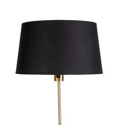 Lampadaire or/laiton avec abat-jour noir 35 cm réglable - Parte