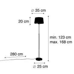Lampadaire or/laiton avec abat-jour noir 35 cm réglable - Parte