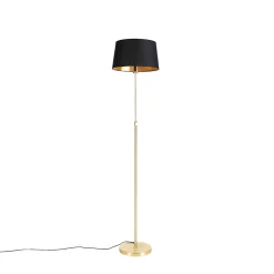 Lampadaire or/laiton avec abat-jour noir 35 cm réglable - Parte