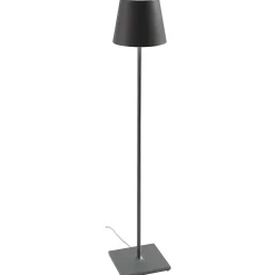 Lampadaire Poldina Gris Foncé 230V avec prise Lampadaire 28x150cm Design Moderne en Aluminium