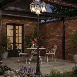 Lampadaire Radley E27 IP44 GoodHome noir