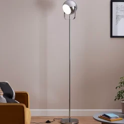 Lampadaire Roccheta GoodHome E27 argent brillant