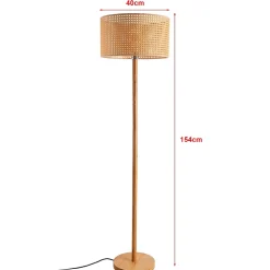 Lampadaire Rochdale hauteur 154 cm E27 jaune-brun lux.pro