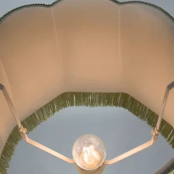 Lampadaire rétro en laiton avec abat-jour Granny vert 45 cm - Kaso