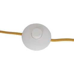 Lampadaire rétro jaune moutarde avec verre mat - Fedde