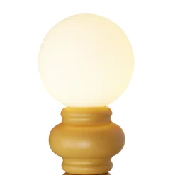 Lampadaire rétro jaune moutarde avec verre mat - Fedde