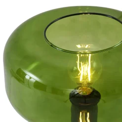Lampadaire rétro noir avec verre vert - Bizle