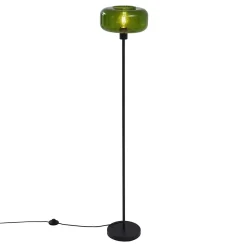 Lampadaire rétro noir avec verre vert - Bizle